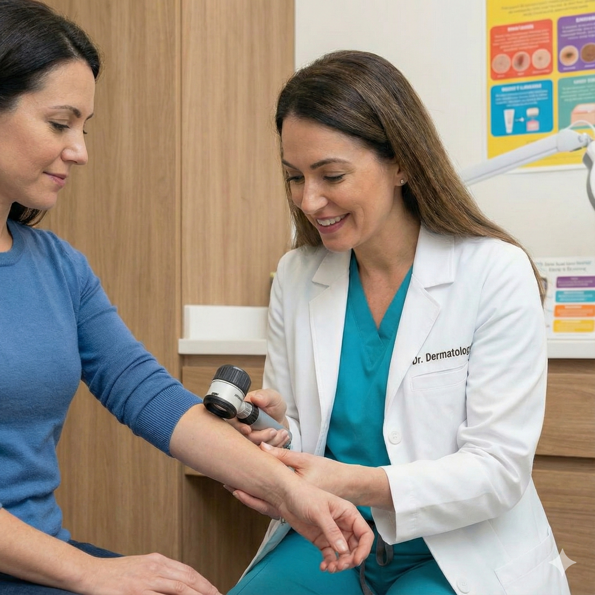 Dermatolog Wrocław bada pacjenta